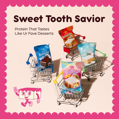 Prime Bites Protein Brownie from Alpha Prime Supplements | High Protein, Collagen Fortified Low Sugar Treat | Delicious Snack | 12 Bars per Box (Birthday Cake Blondie)