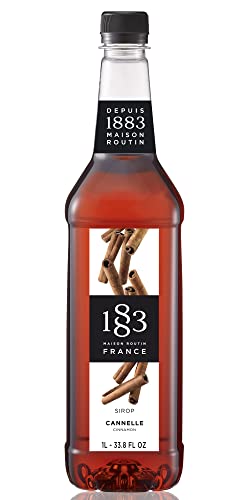 1883 Syrup - Flavored Syrup for Hot & Iced Beverages - Gluten-Free, Vegan, Non-GMO, Kosher, Preservative-Free, Made in France | Glass Bottle 1 Liter (33.8 Fl Oz)