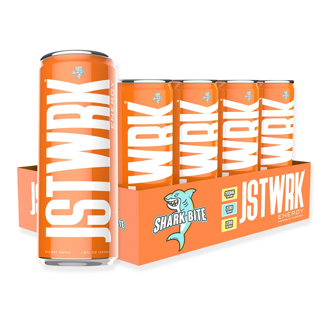 JST WRK Energy Drink - 12-Pack, Sugar-Free, Zero Calories, No Sugar Alcohols, 12 Fl Oz., 200 milligrams Caffeine