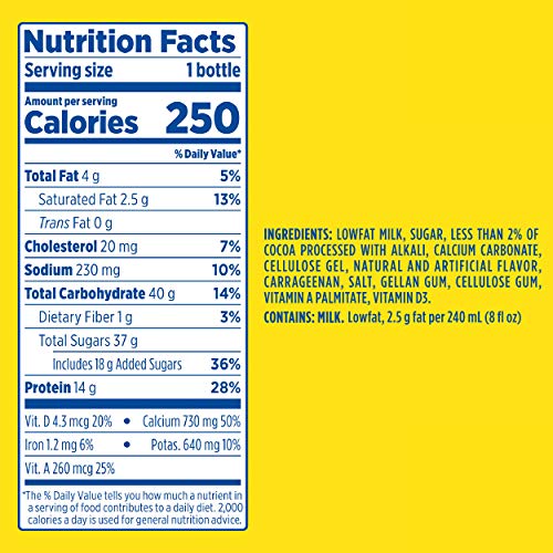 Nestle Nesquik Low Fat 1% Milk, Chocolate, 14 Ounce (Pack of 12)