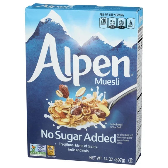 Alpen Swiss Style Muesli Cereal No Sugar Added 14 oz