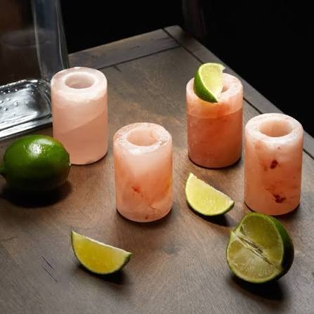 Saltean Himalayan Pink Rock Salt Shot Glasses, 4 ct
