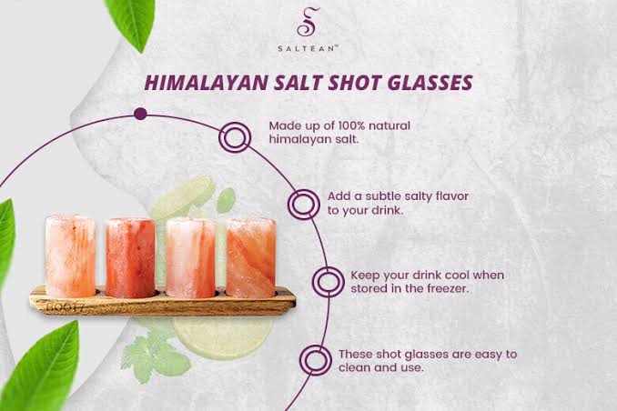 Saltean Himalayan Pink Rock Salt Shot Glasses, 4 ct