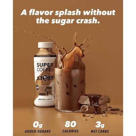 Super Coffee Mocha Dark — 12-Pack | Zero Sugar, Real Espresso Energy