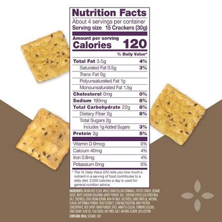 Crunch Master Crackers, White Cheddar, 4 oz