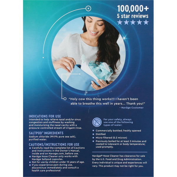 Navage nasal care for congestion relief- (salt-pods not included)