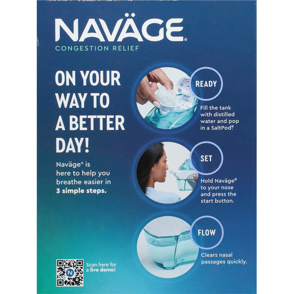 Navage nasal care for congestion relief- (salt-pods not included)