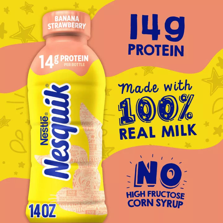 Nesquik Low Fat 1% Milk,, 14 Ounce (Pack of 12)