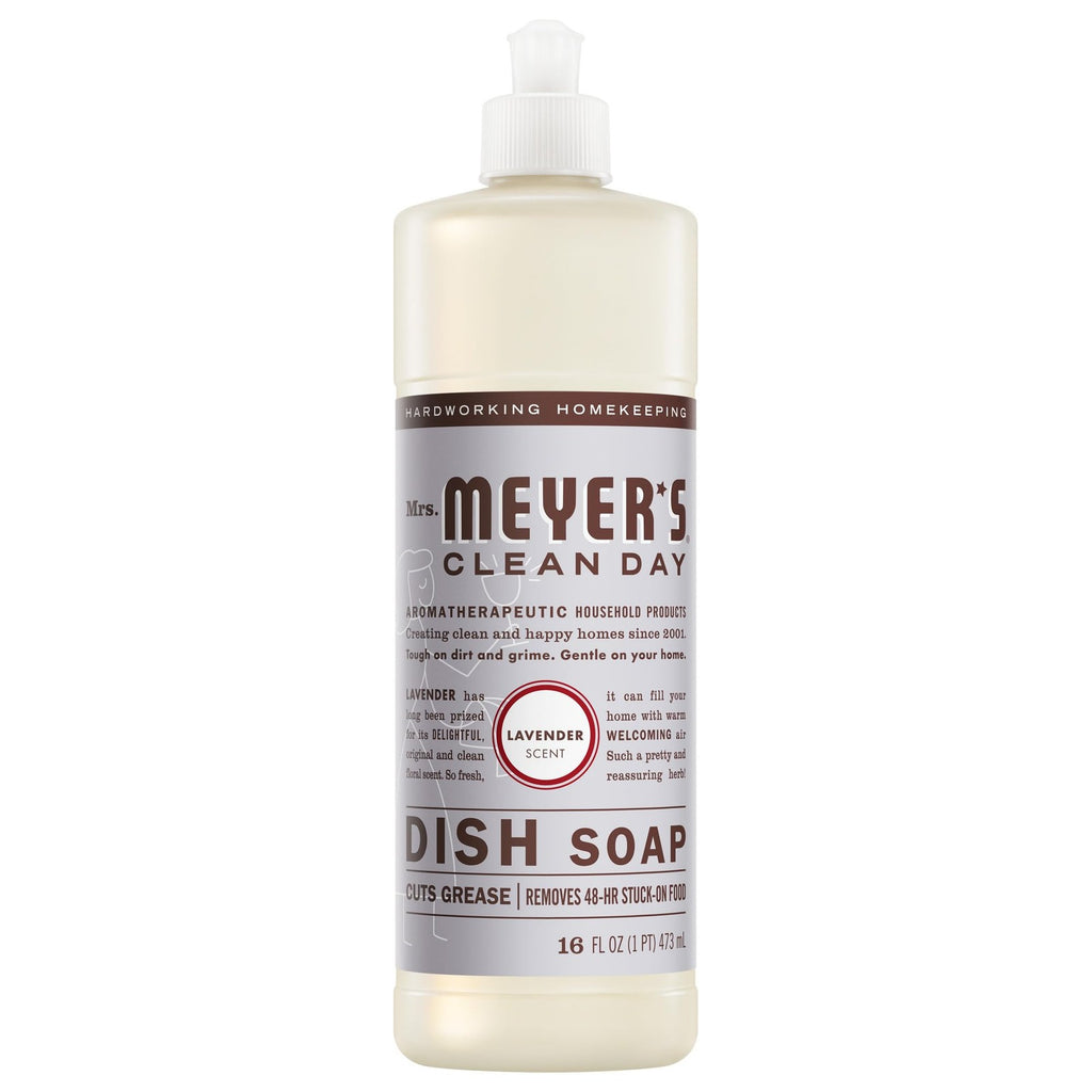 MRS. MEYER'S CLEAN DAY Liquid Dish Soap, Lavender Scent, 16 oz