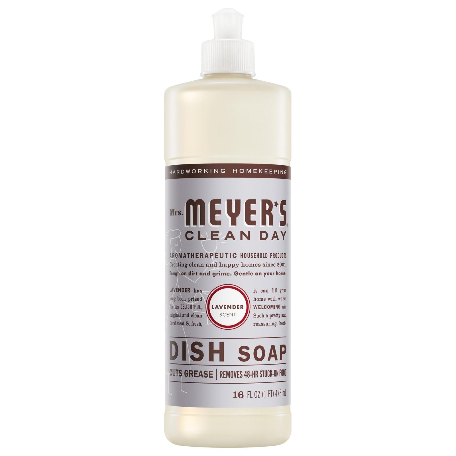 MRS. MEYER'S CLEAN DAY Liquid Dish Soap, Lavender Scent, 16 oz