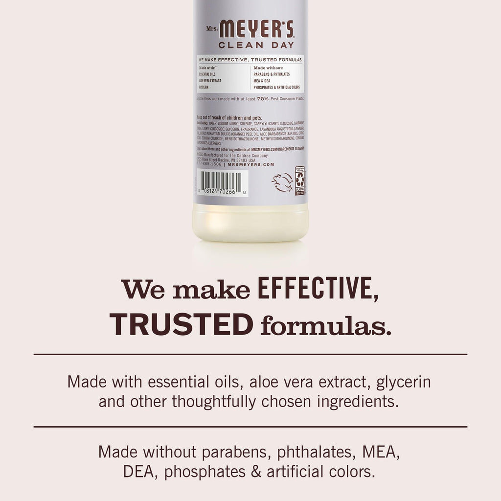 MRS. MEYER'S CLEAN DAY Liquid Dish Soap, Lavender Scent, 16 oz