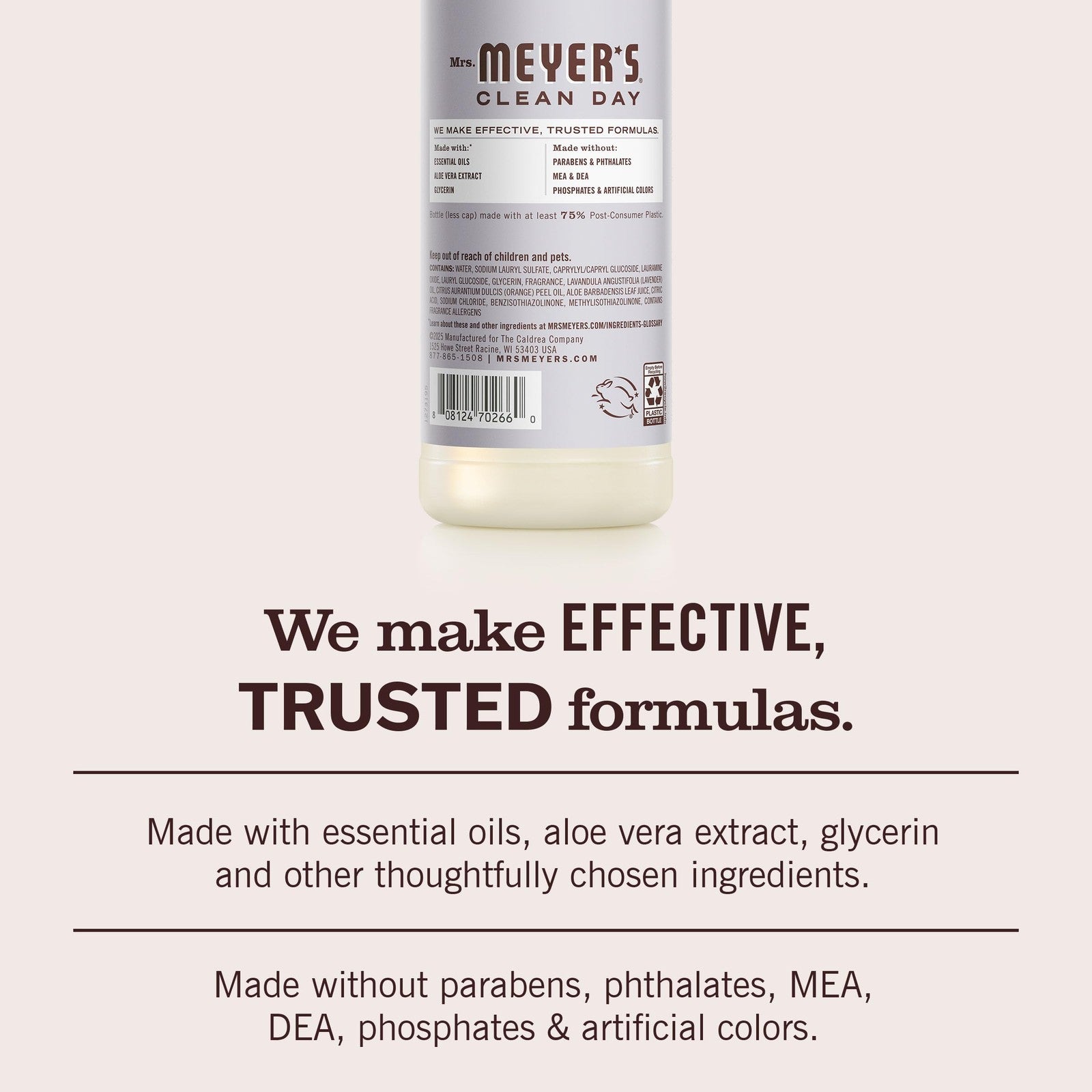 MRS. MEYER'S CLEAN DAY Liquid Dish Soap, Lavender Scent, 16 oz