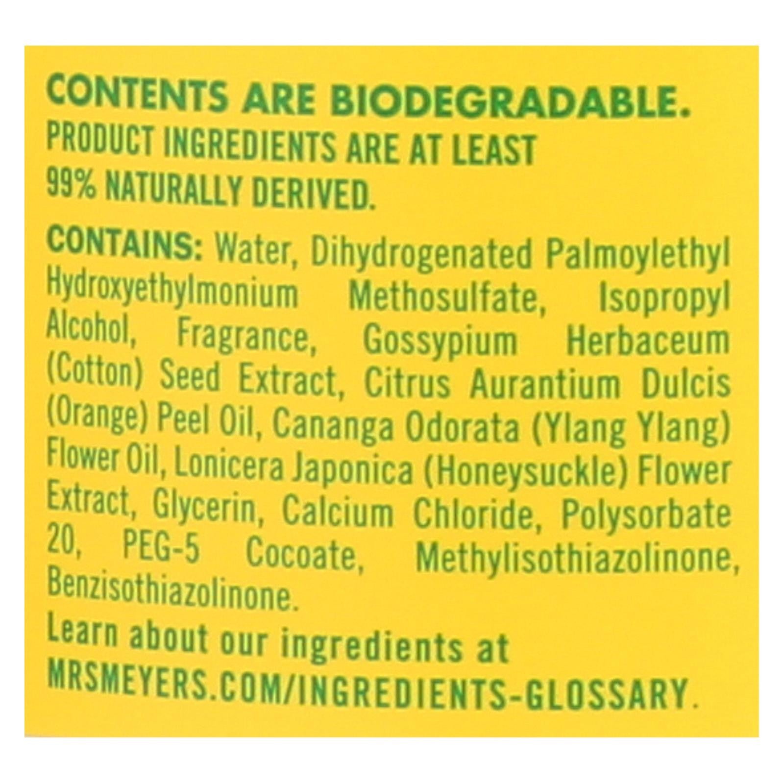 MRS. MEYER'S CLEAN DAY Liquid Fabric Softener Honeysuckle, 32 oz